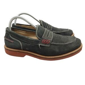Nordstrom 1901 Penny Loafers Mens Size 7 M Gray Suede Made in Brazil Dress Shoes